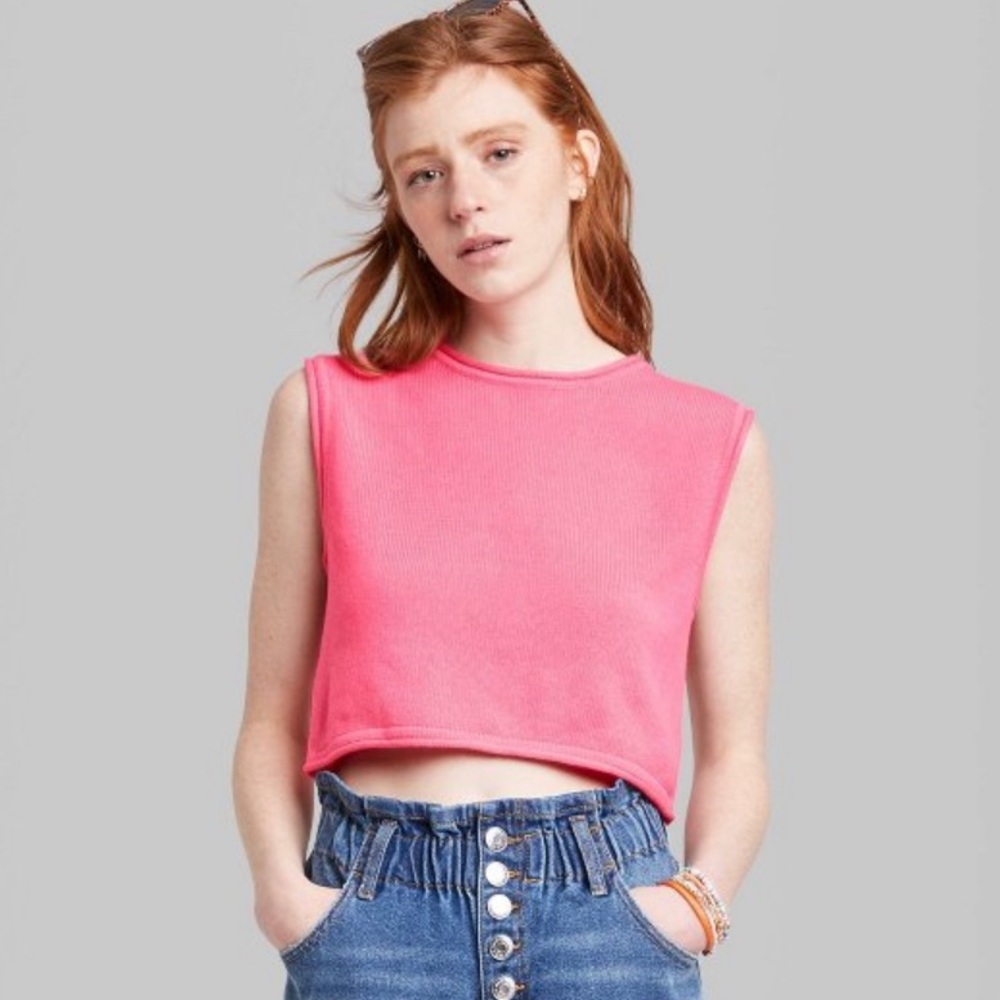 NWT Wild Fable pink muscle tank sweater vest